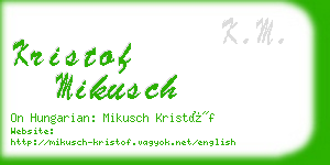 kristof mikusch business card